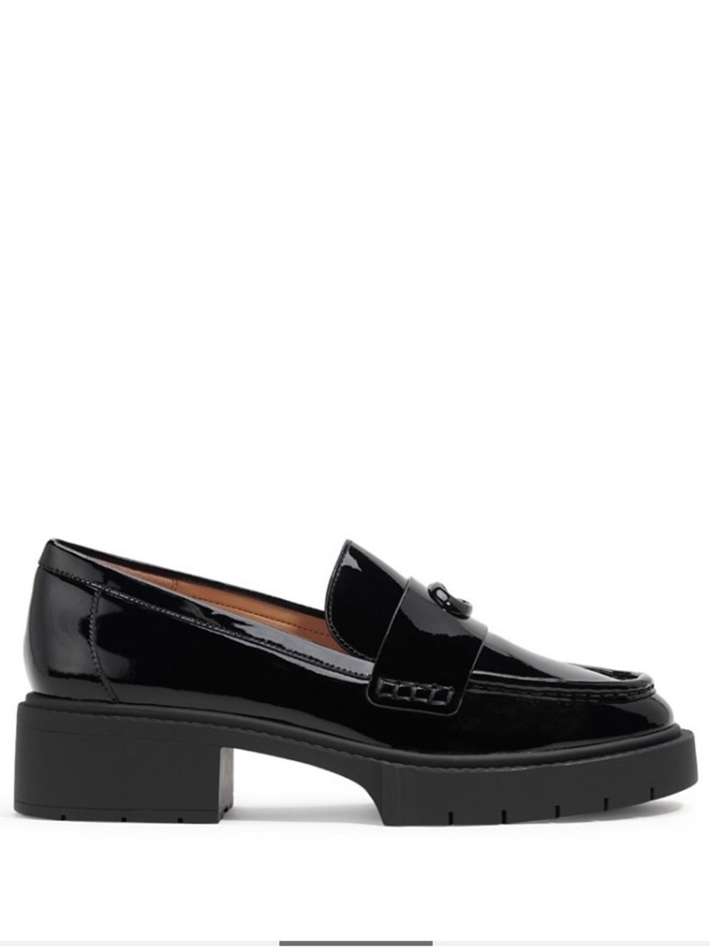 Coach Black Patent Chunky Platform Penny Loafers - Picture 3 of 12